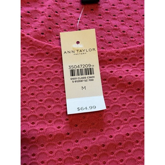Ann Taylor Factory Women Blouse Top Long Sleeve‎ Pink Size Medium Breathable NWT - Picture 6 of 11